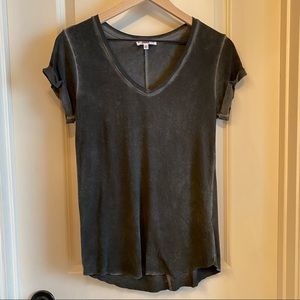 PAIGE Black V-Neck Tee (XS)